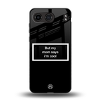 mom says i'm cool black back phone cover | glass case for oneplus nord 4