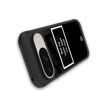 mom says i'm cool black back phone cover | glass case for google pixel 9