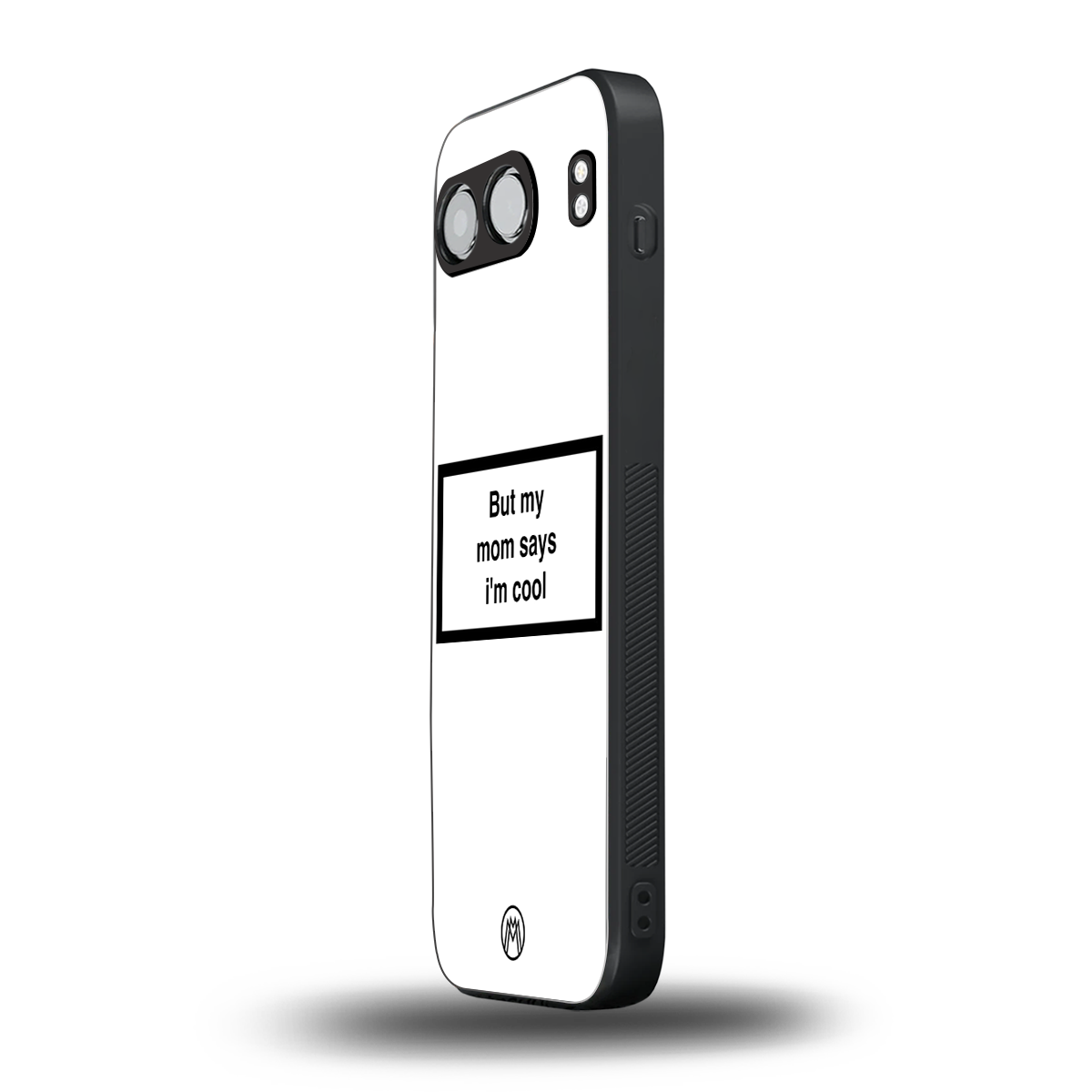 mom says i'm cool white back phone cover | glass case for oneplus nord 4