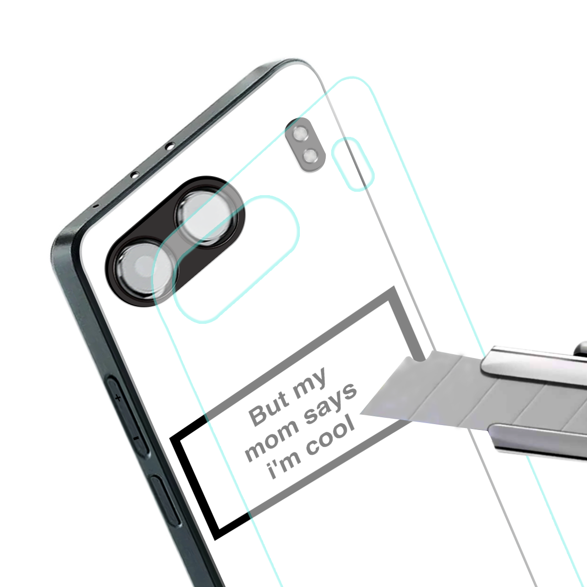 mom says i'm cool white back phone cover | glass case for oneplus nord 4
