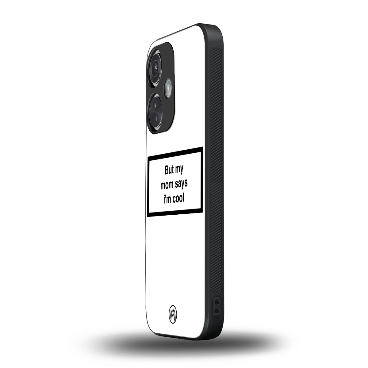 mom says i'm cool white back phone cover | glass case for oneplus nord ce 3