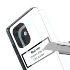 mom says i'm cool white back phone cover | glass case for oneplus nord ce 3