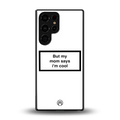 mom says i'm cool white back phone cover | glass case for samsung galaxy s25 ultra