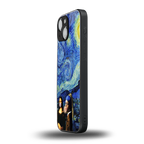 mona lisa starry night back phone cover | glass case for iphone 13 mini