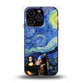 mona lisa starry night back phone cover | glass case for iphone 13 pro