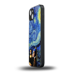mona lisa starry night back phone cover | glass case for iphone 15 plus