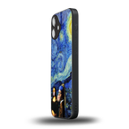 mona lisa starry night back phone cover | glass case for iphone 16 plus