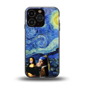mona lisa starry night back phone cover | glass case for iphone 16 pro