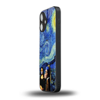 mona lisa starry night back phone cover | glass case for iphone 16