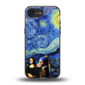 mona lisa starry night back phone cover | glass case for iphone 16e