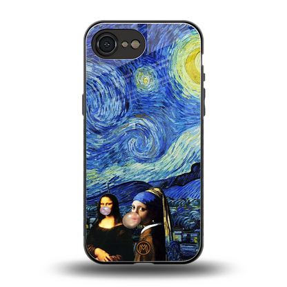 mona lisa starry night back phone cover | glass case for iphone 16e