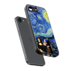 mona lisa starry night back phone cover | glass case for iphone 16e