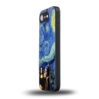 mona lisa starry night back phone cover | glass case for iphone 16e