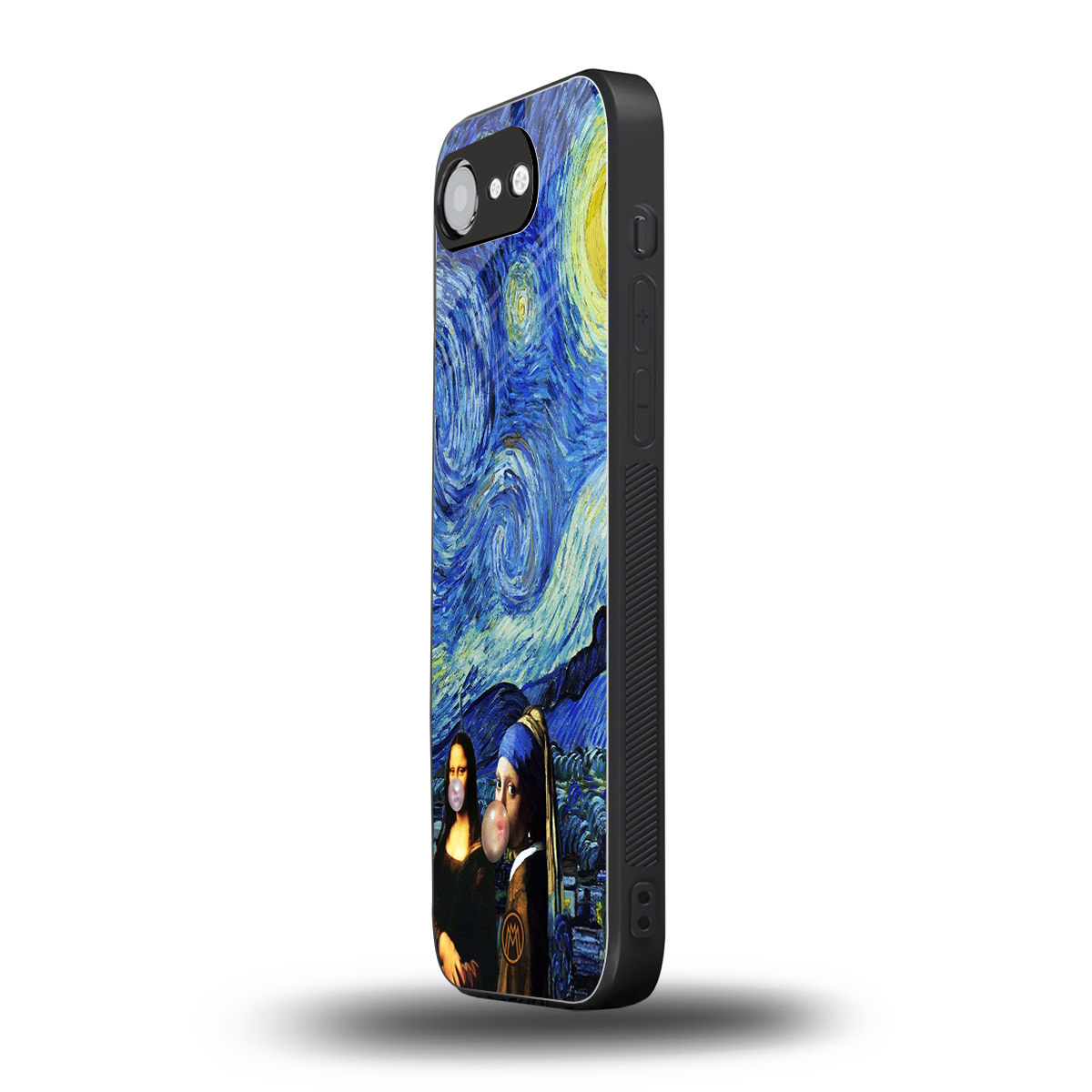 mona lisa starry night back phone cover | glass case for iphone 16e