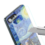 mona lisa starry night back phone cover | glass case for iphone 16e