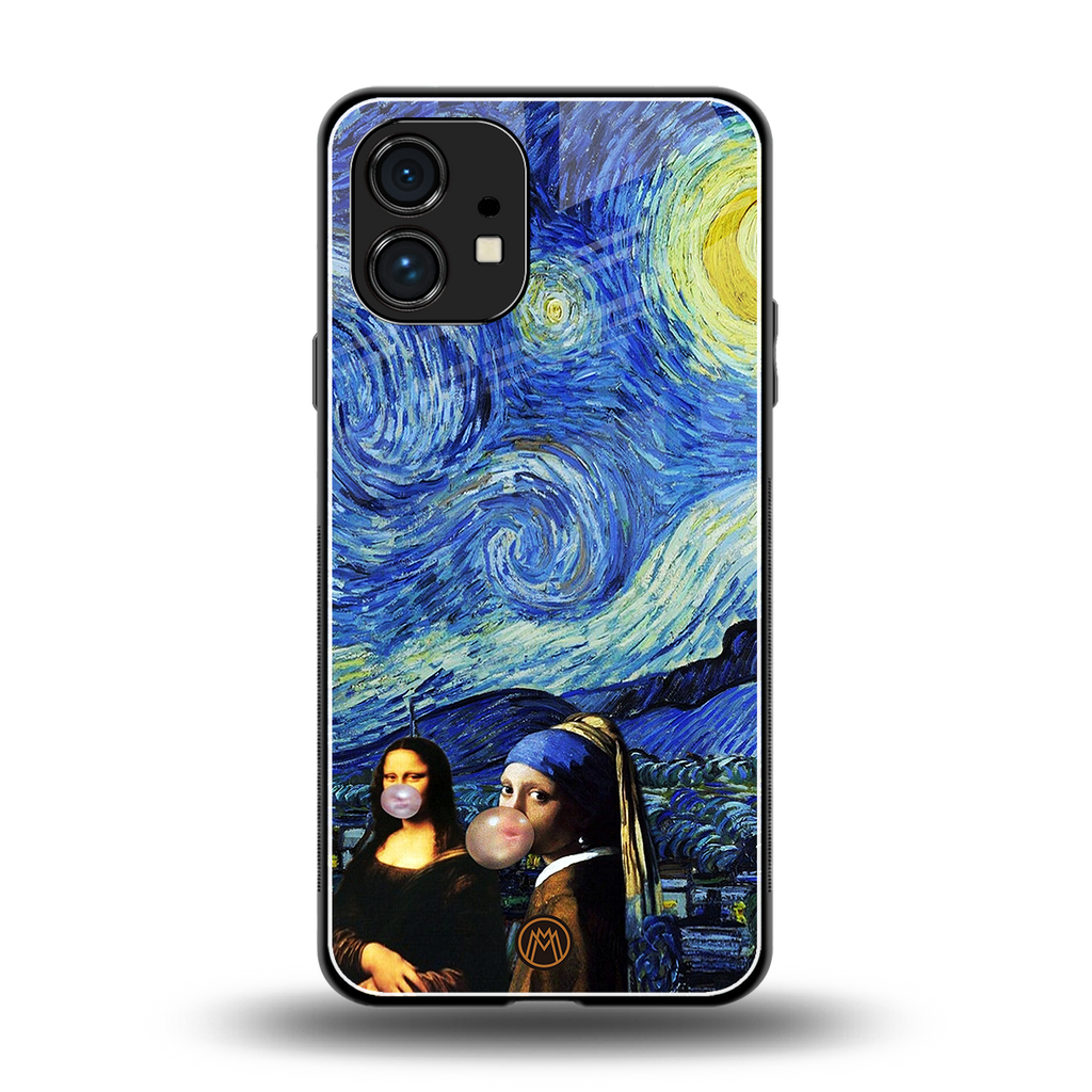 mona lisa starry night back phone cover | glass case for nothing phone 1