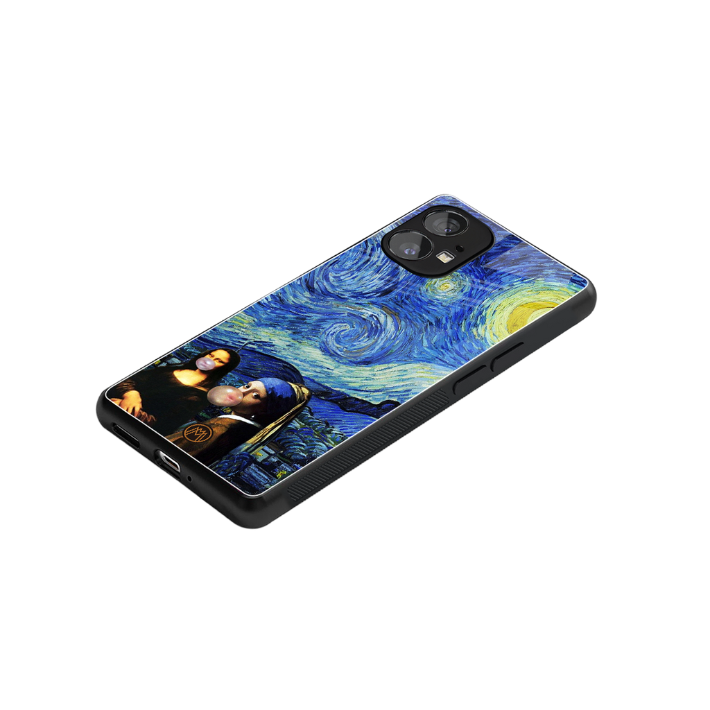mona lisa starry night back phone cover | glass case for nothing phone 1
