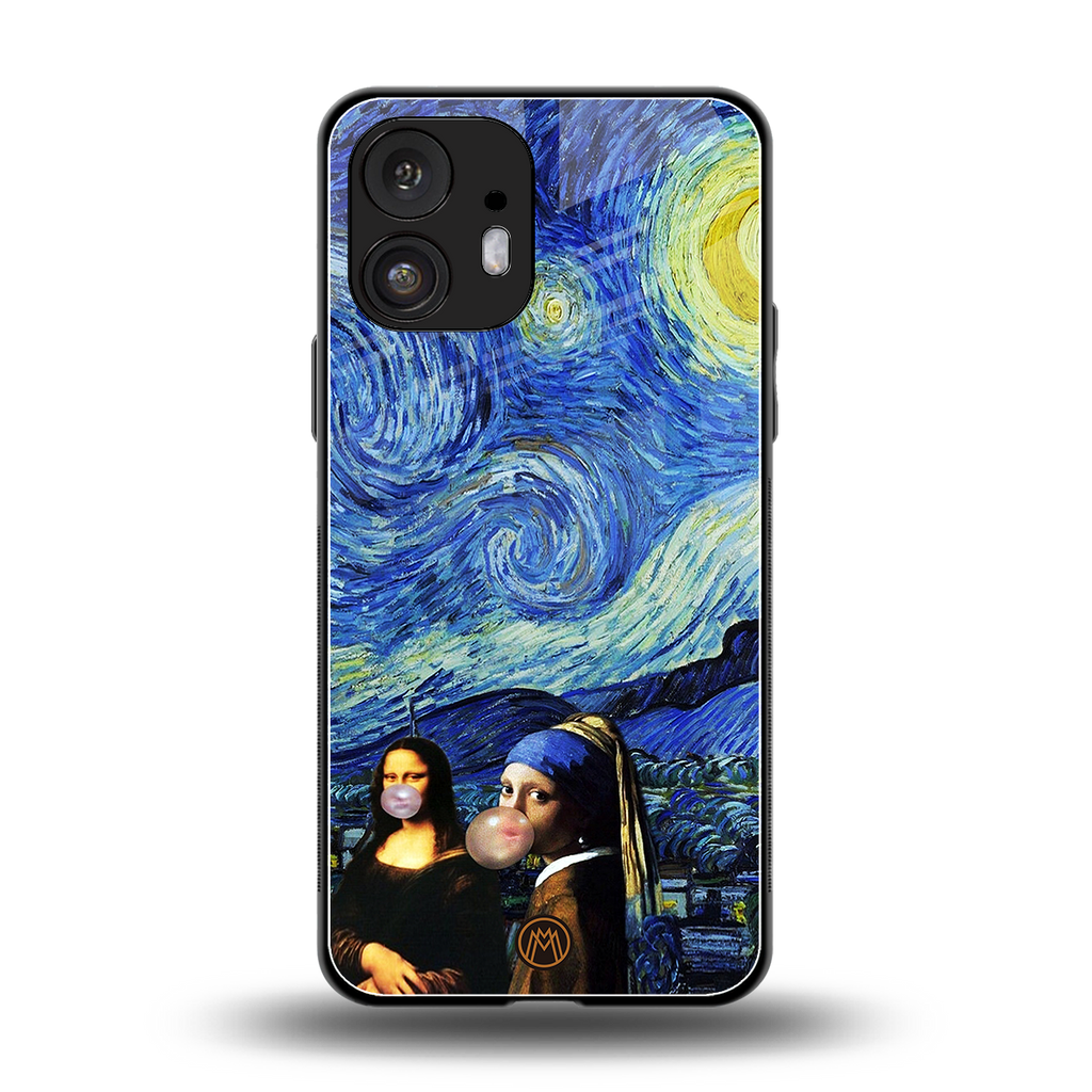 mona lisa starry night back phone cover | glass case for nothing phone 2