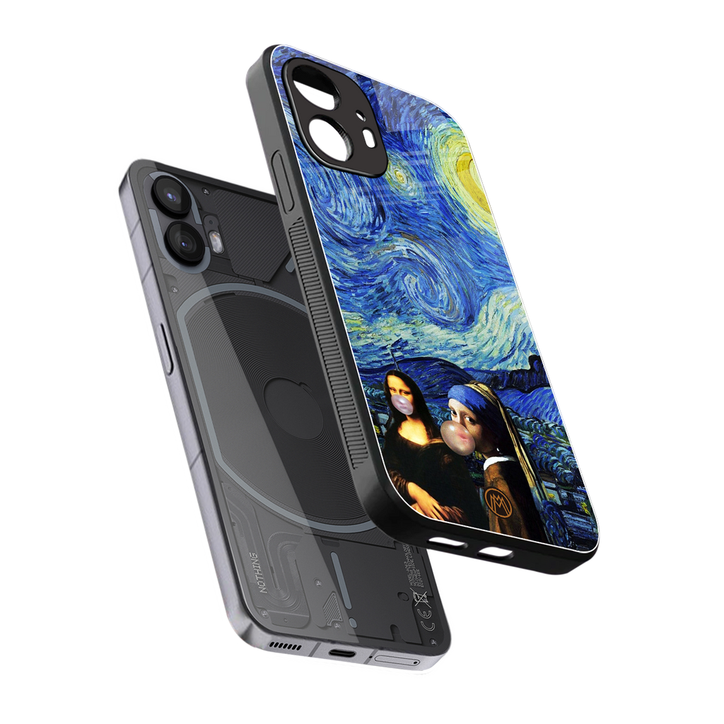 mona lisa starry night back phone cover | glass case for nothing phone 2