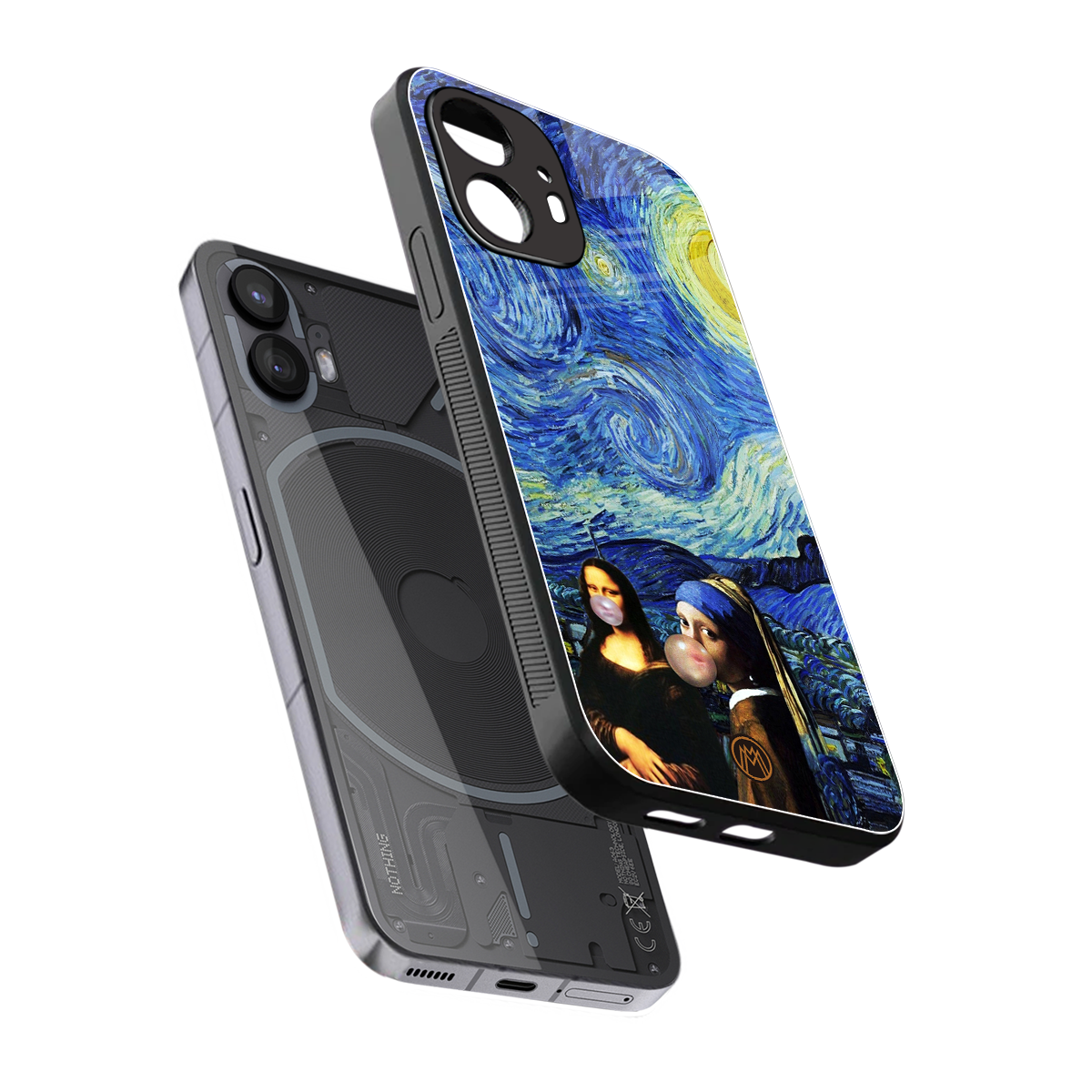 mona lisa starry night back phone cover | glass case for nothing phone 2