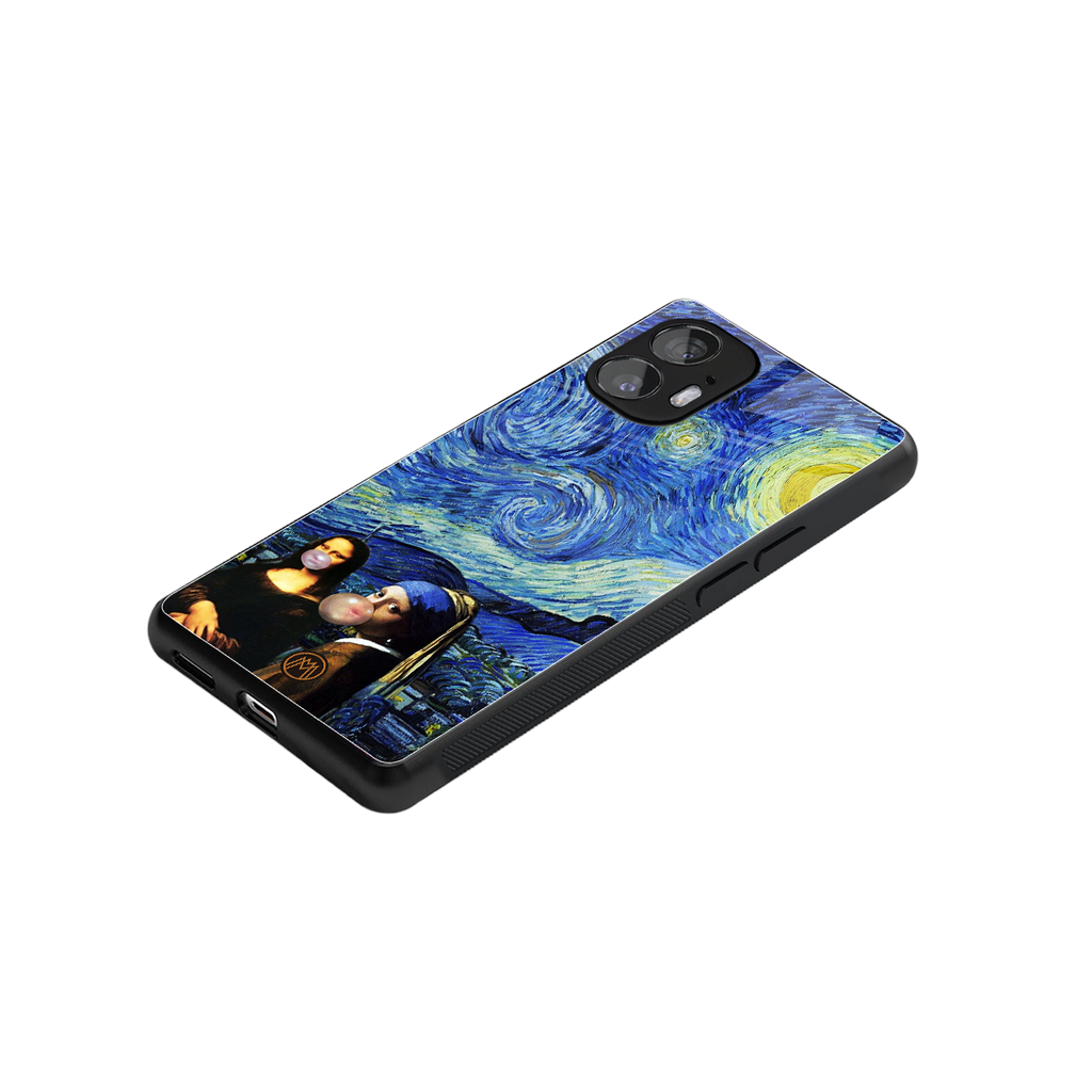 mona lisa starry night back phone cover | glass case for nothing phone 2