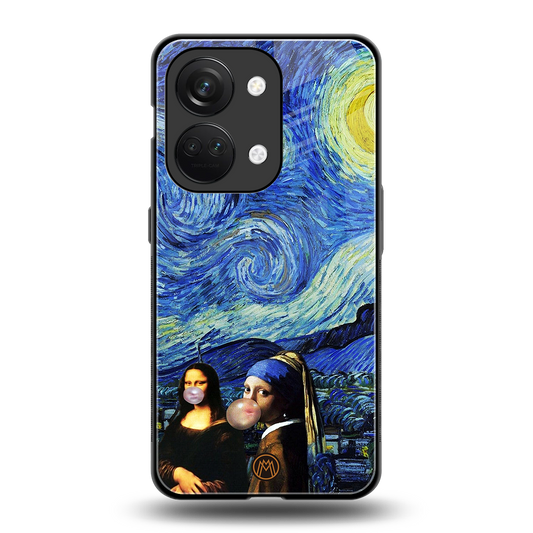 mona lisa starry night back phone cover | glass case for oneplus nord 3