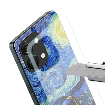 mona lisa starry night back phone cover | glass case for oneplus nord 3
