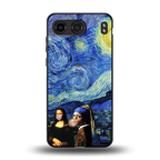 mona lisa starry night back phone cover | glass case for oneplus nord 4