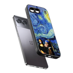 mona lisa starry night back phone cover | glass case for oneplus nord 4