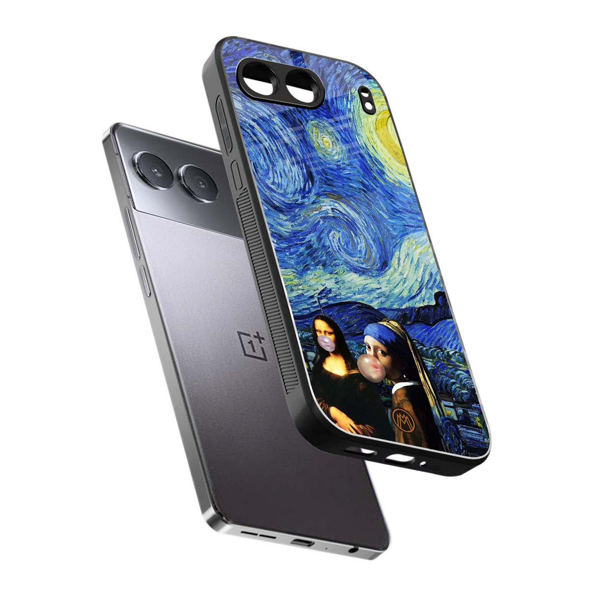 mona lisa starry night back phone cover | glass case for oneplus nord 4