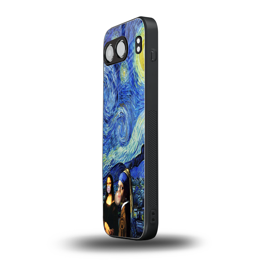 mona lisa starry night back phone cover | glass case for oneplus nord 4