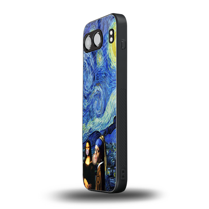 mona lisa starry night back phone cover | glass case for oneplus nord 4