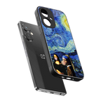 mona lisa starry night back phone cover | glass case for oneplus nord ce 3