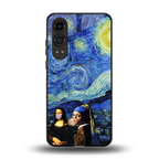mona lisa starry night back phone cover | glass case for oneplus nord ce 4 lite