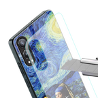 mona lisa starry night back phone cover | glass case for oneplus nord ce 4 lite