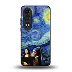 mona lisa starry night back phone cover | glass case for oneplus nord ce 4