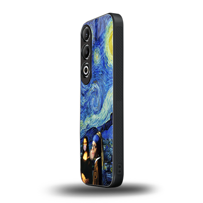 mona lisa starry night back phone cover | glass case for oneplus nord ce 4
