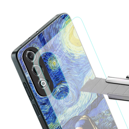 mona lisa starry night back phone cover | glass case for oneplus nord ce 4