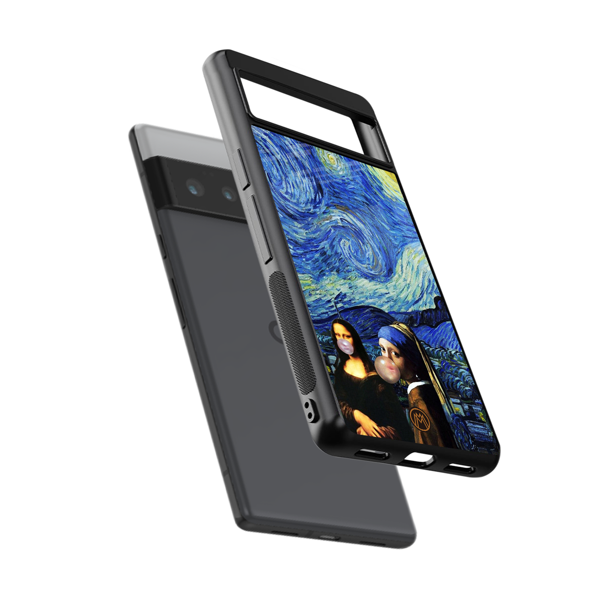 mona lisa starry night back phone cover | glass case for google pixel 6 pro