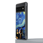 mona lisa starry night back phone cover | glass case for google pixel 6 pro