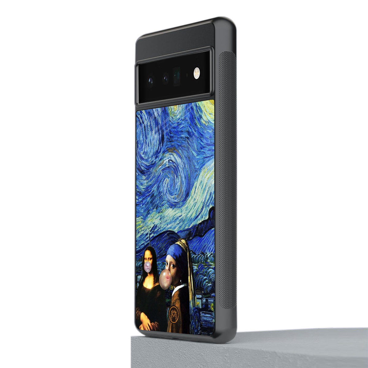 mona lisa starry night back phone cover | glass case for google pixel 6 pro