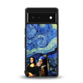mona lisa starry night back phone cover | glass case for google pixel 6