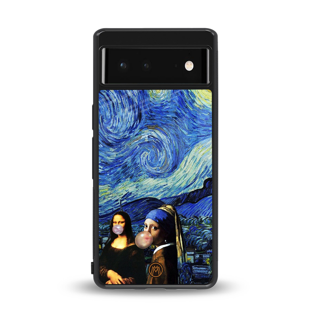 mona lisa starry night back phone cover | glass case for Google Pixel 6A