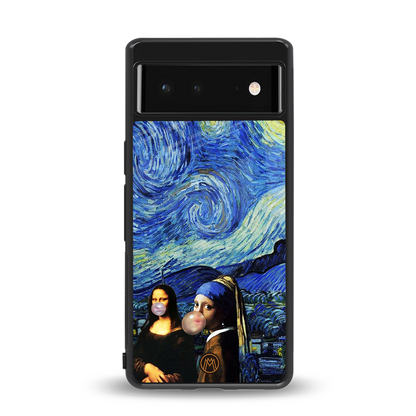 mona lisa starry night back phone cover | glass case for Google Pixel 6A