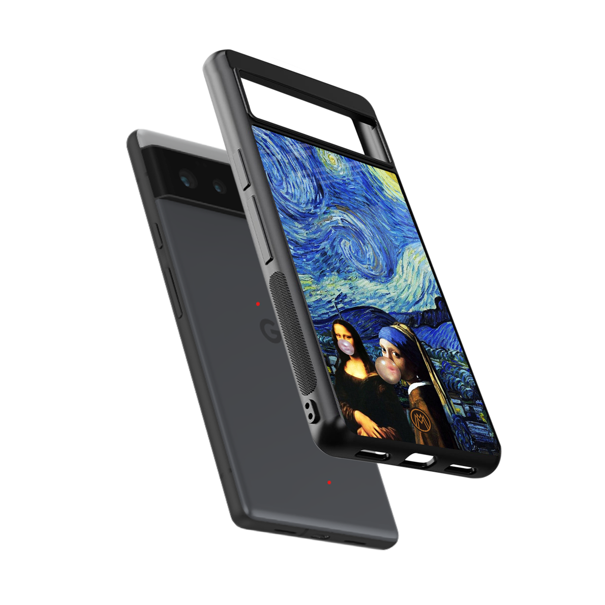 mona lisa starry night back phone cover | glass case for google pixel 6