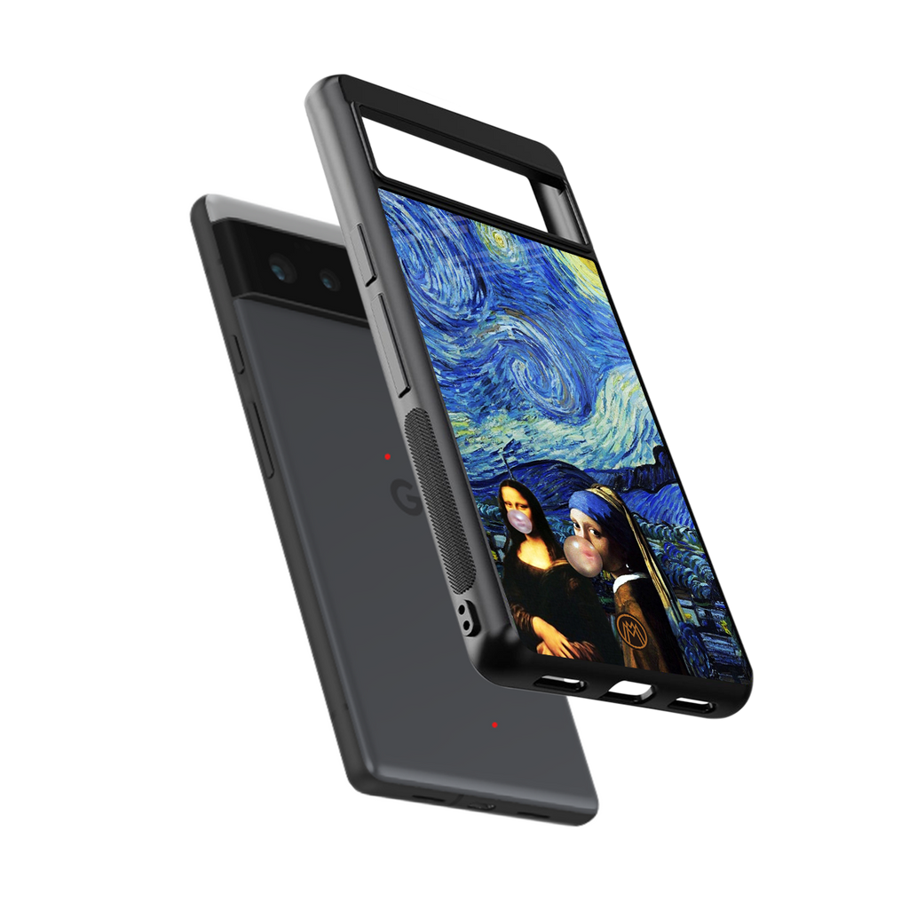 mona lisa starry night back phone cover | glass case for Google Pixel 6A
