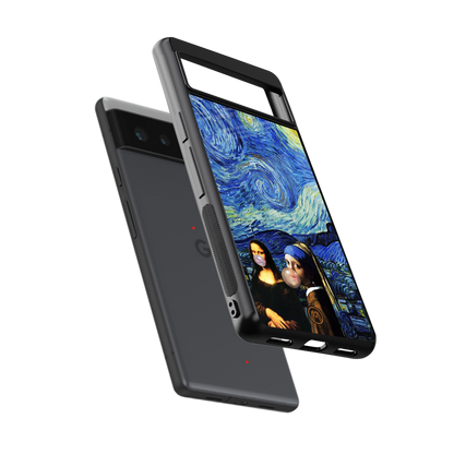 mona lisa starry night back phone cover | glass case for Google Pixel 6A