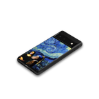 mona lisa starry night back phone cover | glass case for google pixel 6