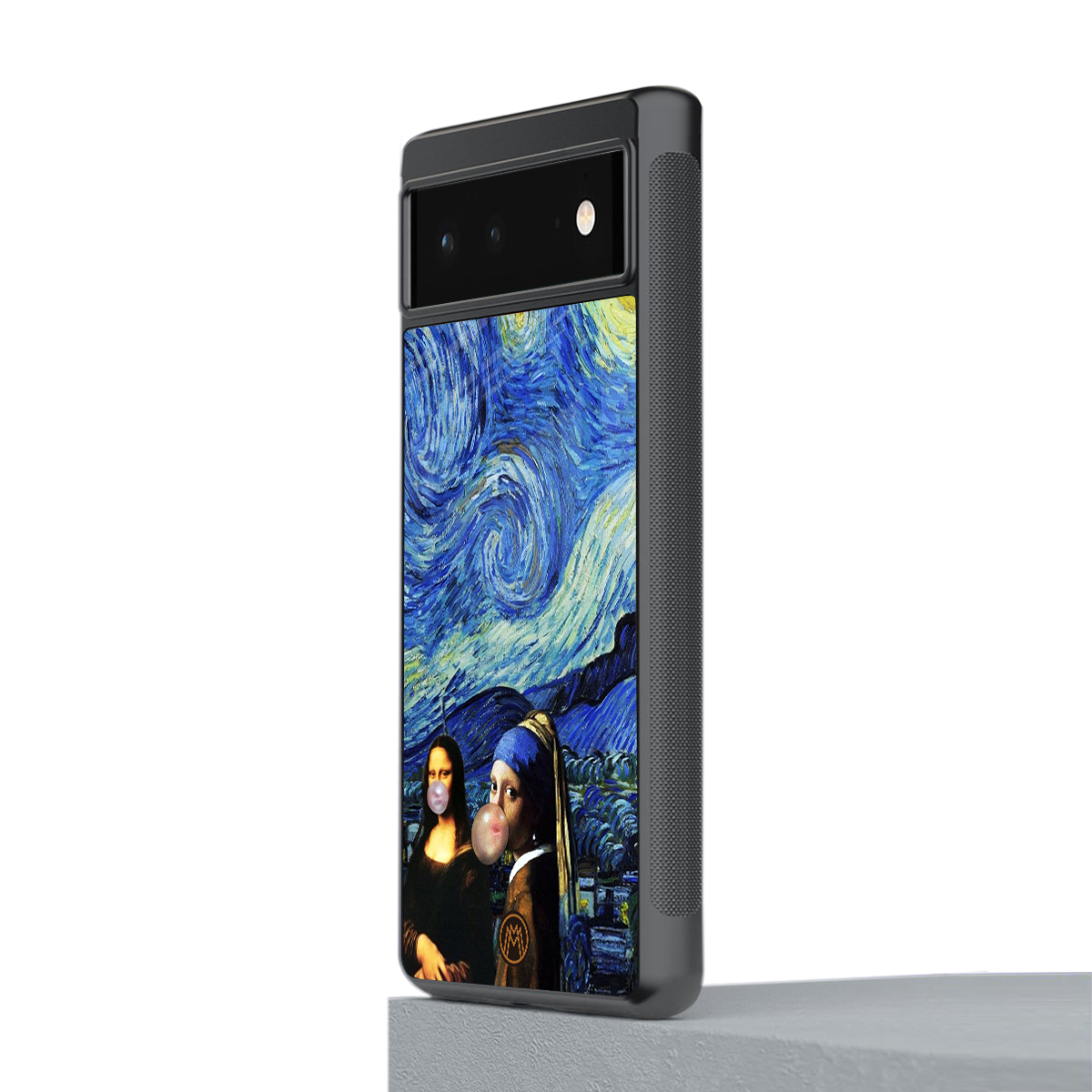 mona lisa starry night back phone cover | glass case for google pixel 6