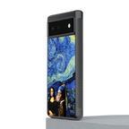 mona lisa starry night back phone cover | glass case for Google Pixel 6A